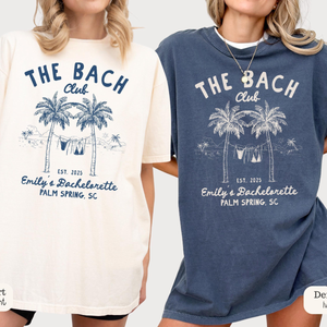 Custom Beach Bachelorette Shirts, Coastal bachelorette Party Tee, Beach Bride Shirt, Personalized The Bach Club Shirts,Beach Bach Party Gift