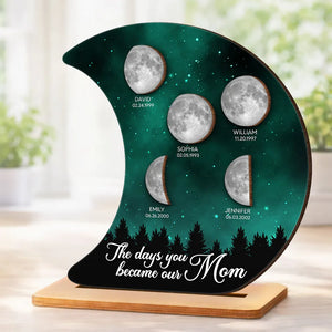 The Days You Became Our Mom Galaxy Night - Personalized 2-Layered Wooden Plaque - Heartfelt Gift For Mom, Grandma, Mother's Day Gift