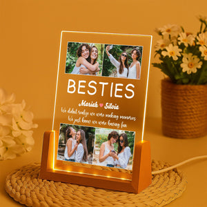 Personalized Bestie Photo Collage Night Light, Custom Friendship Gift, Custom Your Bestie Photo, Gift For Friend, Soul Sister