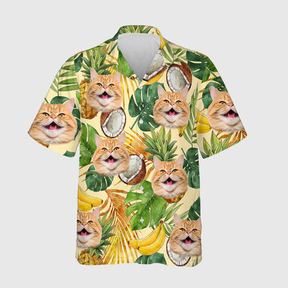 Coconut Bud Shirt - Personalized Custom Cat Photo Hawaiian Shirt