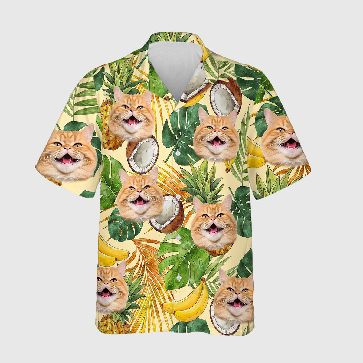 Coconut Bud Shirt - Personalized Custom Cat Photo Hawaiian Shirt