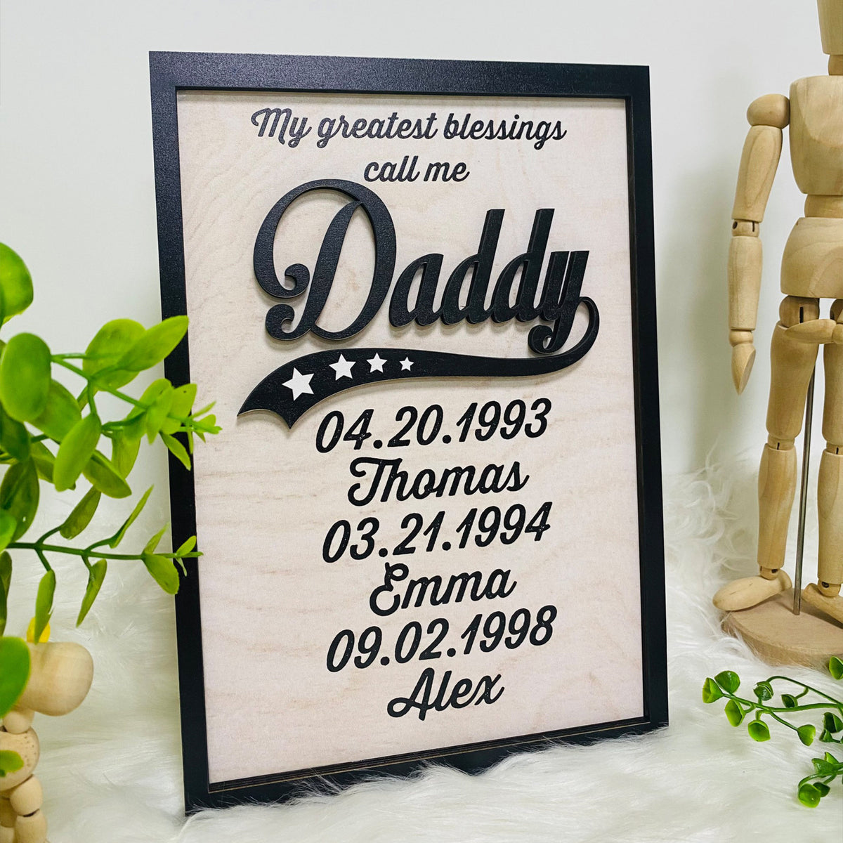 Personalized My Greatest Blessings Call me Daddy, The Achievements of Being a Father, Happy Father's Day, Gift For Dad, Custom Kid's Name