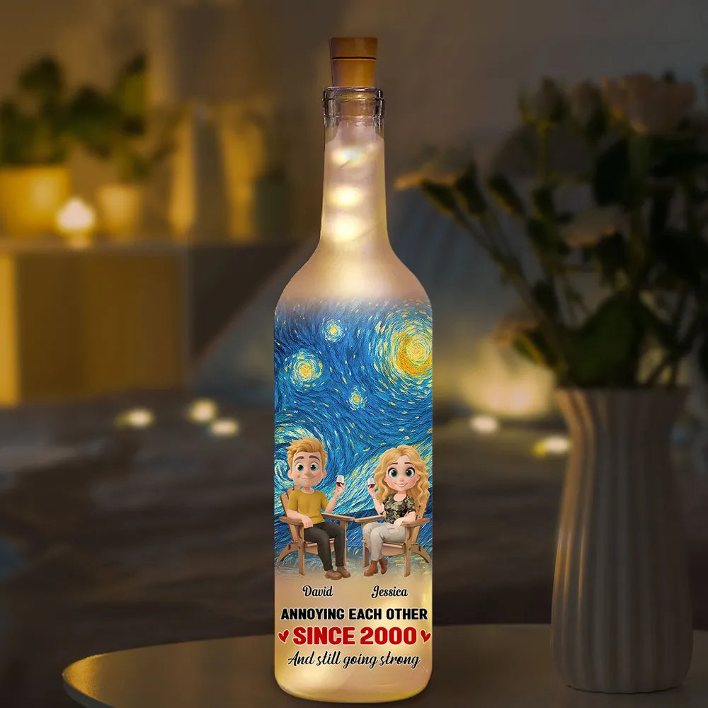 Annoying Each Other For Years And Still Going Strong - Personalized Bottle Lamp - Valentine's Day Gift, Anniversary Gift For Couple