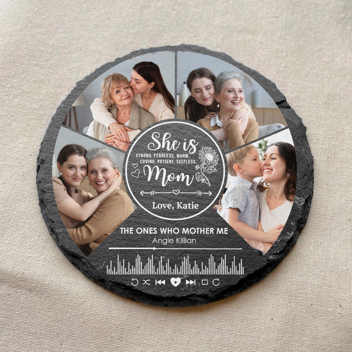 Mother The Heart Of The Family Custom Song And Photos - Personalized Stone - Happy Mother s Day Gift, Gift For Mom, Unique Gift For Mom