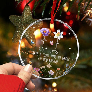 Best Friends Christmas Ornament, It Takes A Long Time To Grow An Old Friend, Soul Sisters Christmas Keepsake, Friendship Ornament, Besties