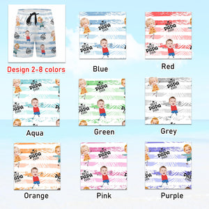 Custom Beach Shorts for Dad, Personalized Men Swim Trunks, Men's Bathing Suit, Father's Day Gift