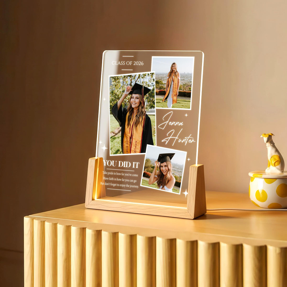 Personalized Graduation Photo Collage Lamp, Custom Class of 2026 Gift, Graduation Gift