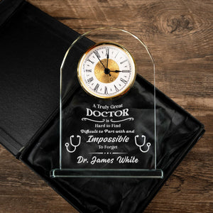 Doctor Appreciation Acrylic Desk Clocks - Personalized Acrylic Desk Clock for Doctor - Thank You Gift for Doctor