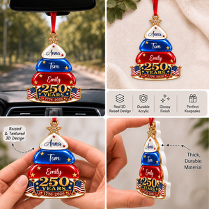 Stars And Stripes Christmas Together We Make A Family Tree - Personalized 3D Ornament
