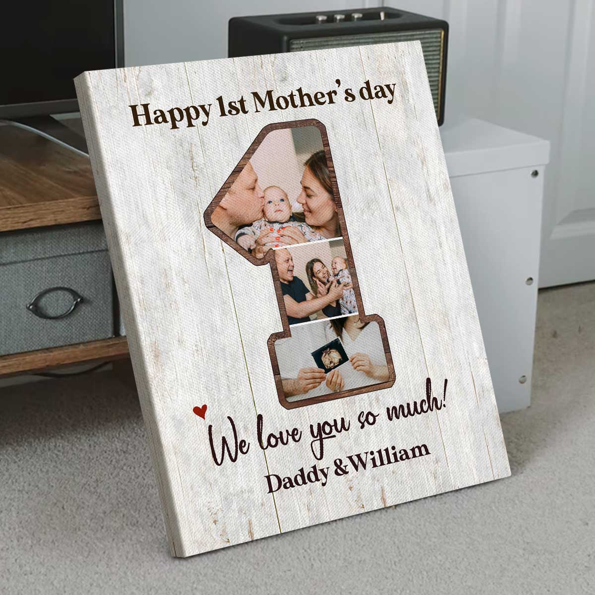 Happy 1st Mother's Day Custom Photo - Personalized Canvas - First Time Mother Gifts