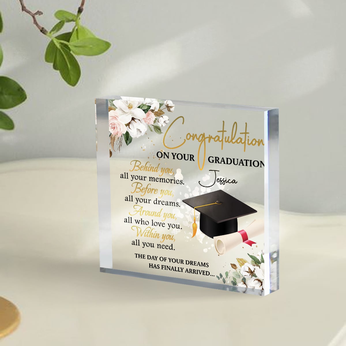 Congratulation On Graduation - Personalized Acrylic Plaque - Graduation Gift