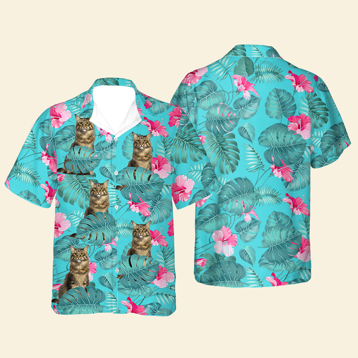 Cat Woman's - Personalized Hawaiian Shirt - Gift For Cat Lovers, Bestie, Summer, Beach Vacation