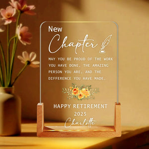 Personalized Retirement Night Light, Happy Retirement LED Light, Custom Retirement Gifts For Women Boss Co-Worker, Retirement Gift Ideas