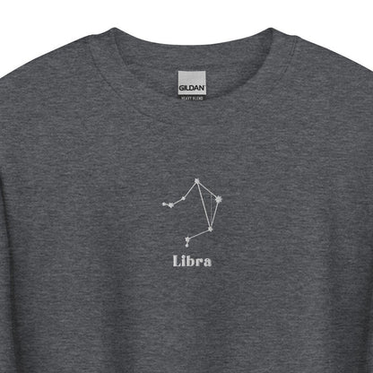 Libra Embroidered Sweatshirt, Embroidered Libra Crewneck Sweater, Embroidered Zodiac Shirt, Libra Shirt, Constellation Shirt