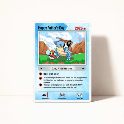 Father's Day Card PKM Card, Father's Day Gifts, Custom PKM Greeting Card for dad, Card for PKM Fan Dads, Anime Inspiration Gift