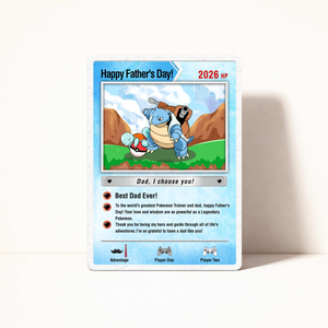 Father's Day Card PKM Card, Father's Day Gifts, Custom PKM Greeting Card for dad, Card for PKM Fan Dads, Anime Inspiration Gift