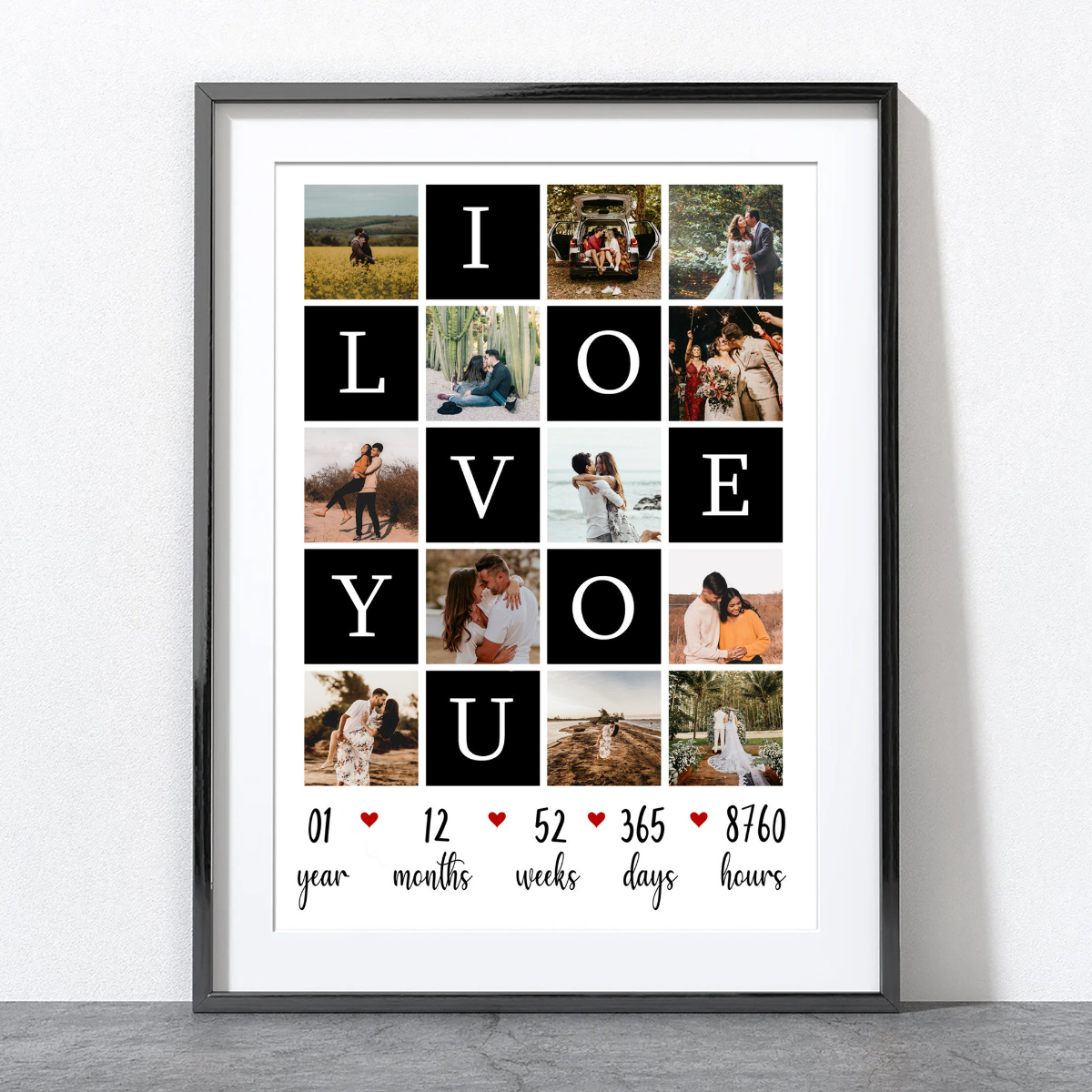 I Love You Photo Collage - Personalized Canvas - Anniversary Gift, Valentine's Day Gift For Husband Wife
