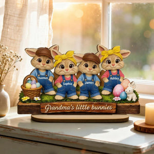 Personalized Grandma's Little Bunnies Wooden Plaque, Easter Gift For Grandma, Farmhouse Decor, Thanksgiving Plaque, Mothers Day
