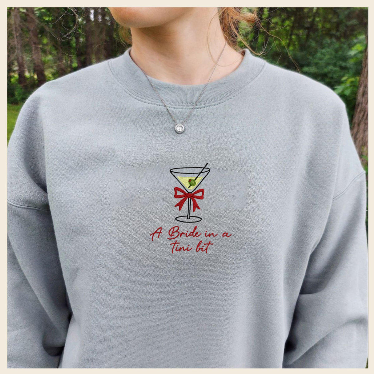 Bride in a Tini Bit Embroidered Sweatshirt, Dirty Martini Bachelorette Crewneck, Bachelorette Top Inspired Bridal Party Sweater