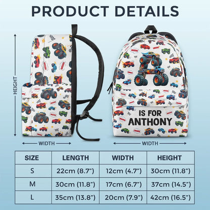 Big Wheels Bigger Dreams - Custom Kids Backpack - Personalized Back To School Gifts For Kids