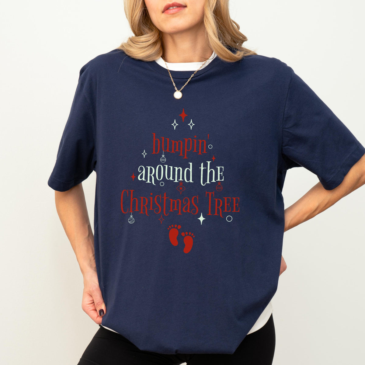 Bumpin Around the Christmas Tree Shirt, Christmas Pregnancy Reveal Sweatshirt, Xmas Maternity Shirt, Holiday Pregnancy Announcement Crewneck