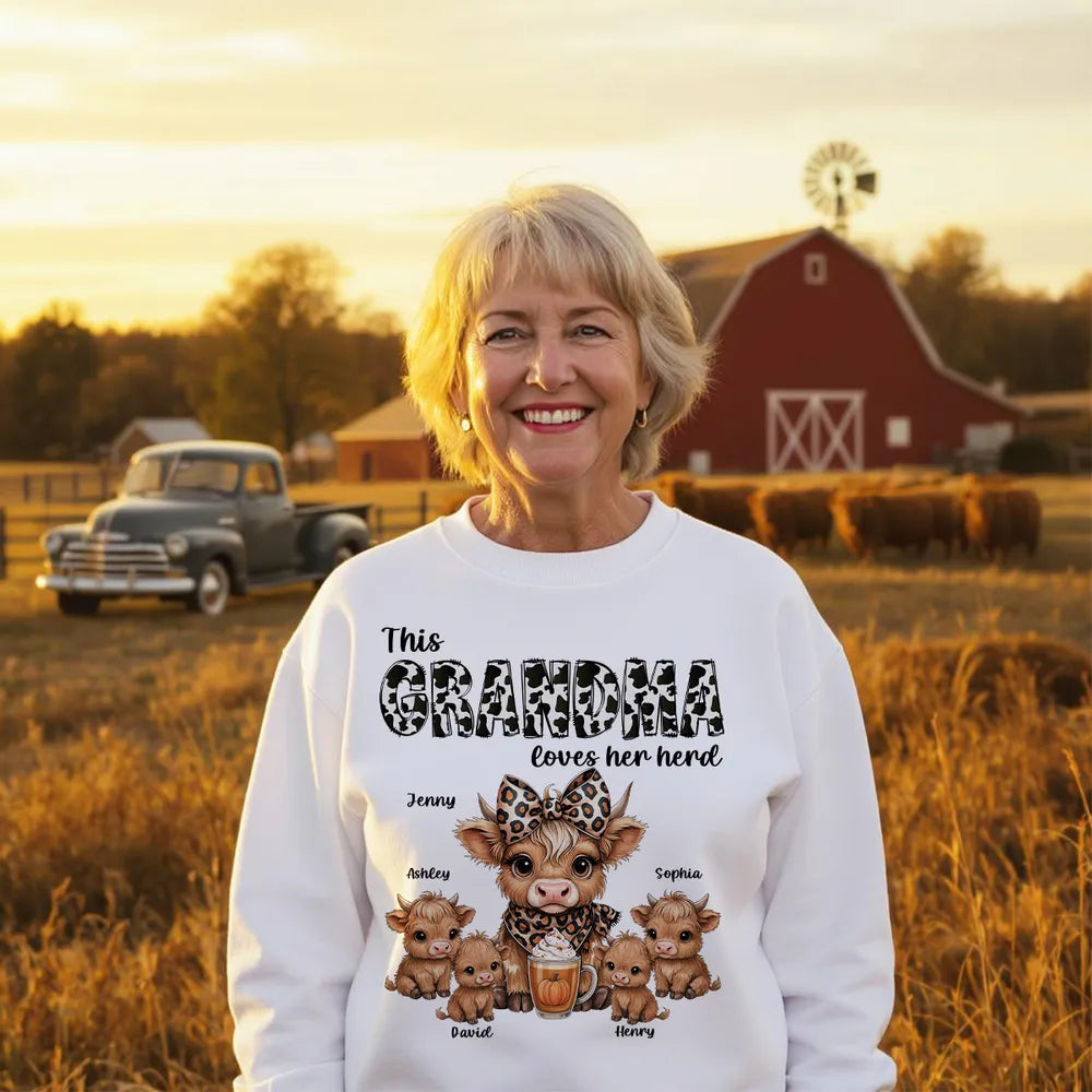 This Mama Grandma Loves Her Herds Personalized Apparel - Cozy Fall Vibe Gift For Grandma, Mother