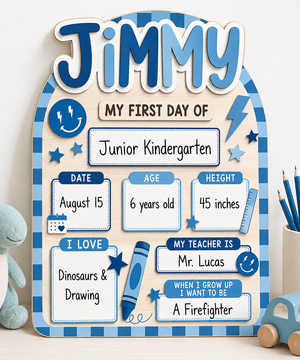 Custom First Day Of School Sign, Back To School Sign for Preschool, Kindergarten 1st Day of School Photo Prop