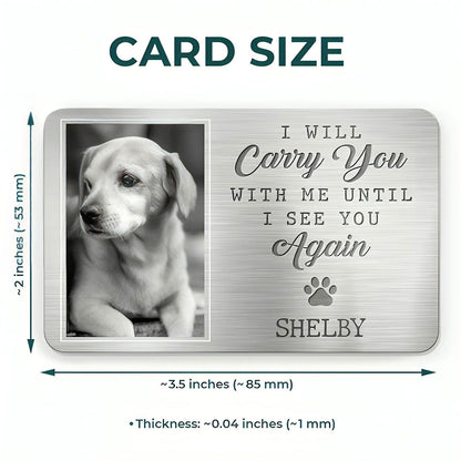 Custom Photo Aluminum Wallet Card - Personalized Pet Memorial Sympathy Gifts For Dogs, Cats