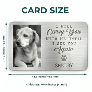 Custom Photo Aluminum Wallet Card - Personalized Pet Memorial Sympathy Gifts For Dogs, Cats
