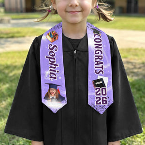 Preschool Kindergarten Graduation Custom Photo - Personalized Graduation Stole - Graduation Gift For Kid