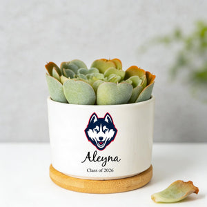 Personalized College Logo Plant Pot, University Pride Ceramic Pot, Custom 2026 Graduation Gifts, Class of 2026, College High School Grad Gifts