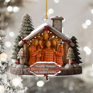 Family Forever Custom Photo - Personalized Acrylic Ornament - Christmas Gift For Family