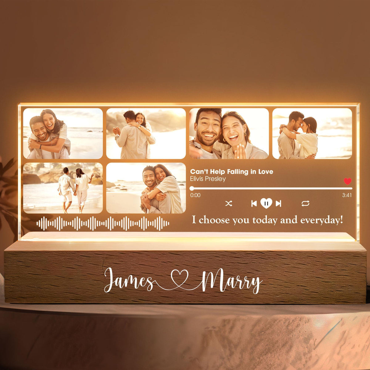 Personalized LED Night Light Couple Gifts, Custom Favorite Song, Husband Gifts from Wife, Anniversary Christmas Couples Gifts Decor