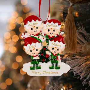 2025 Family Christmas Tree Ornament, Personalized Family Names Resin Ornament for Xmas, Family Christmas Gift, Xmas Tree Decor