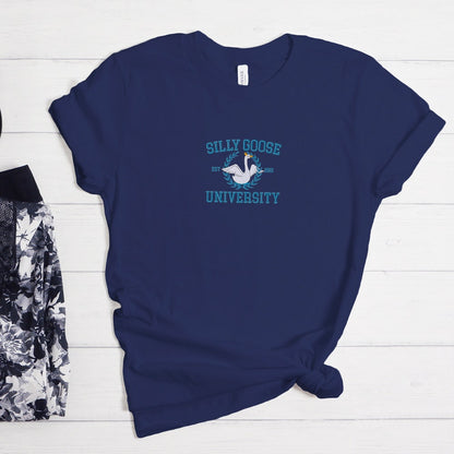 Embroidered Silly Goose University Shirt, Goose Crewneck Sweatshirt, Funny Sweatshirt, Funny Embroidered Tees, Group Gang Goose Shirt