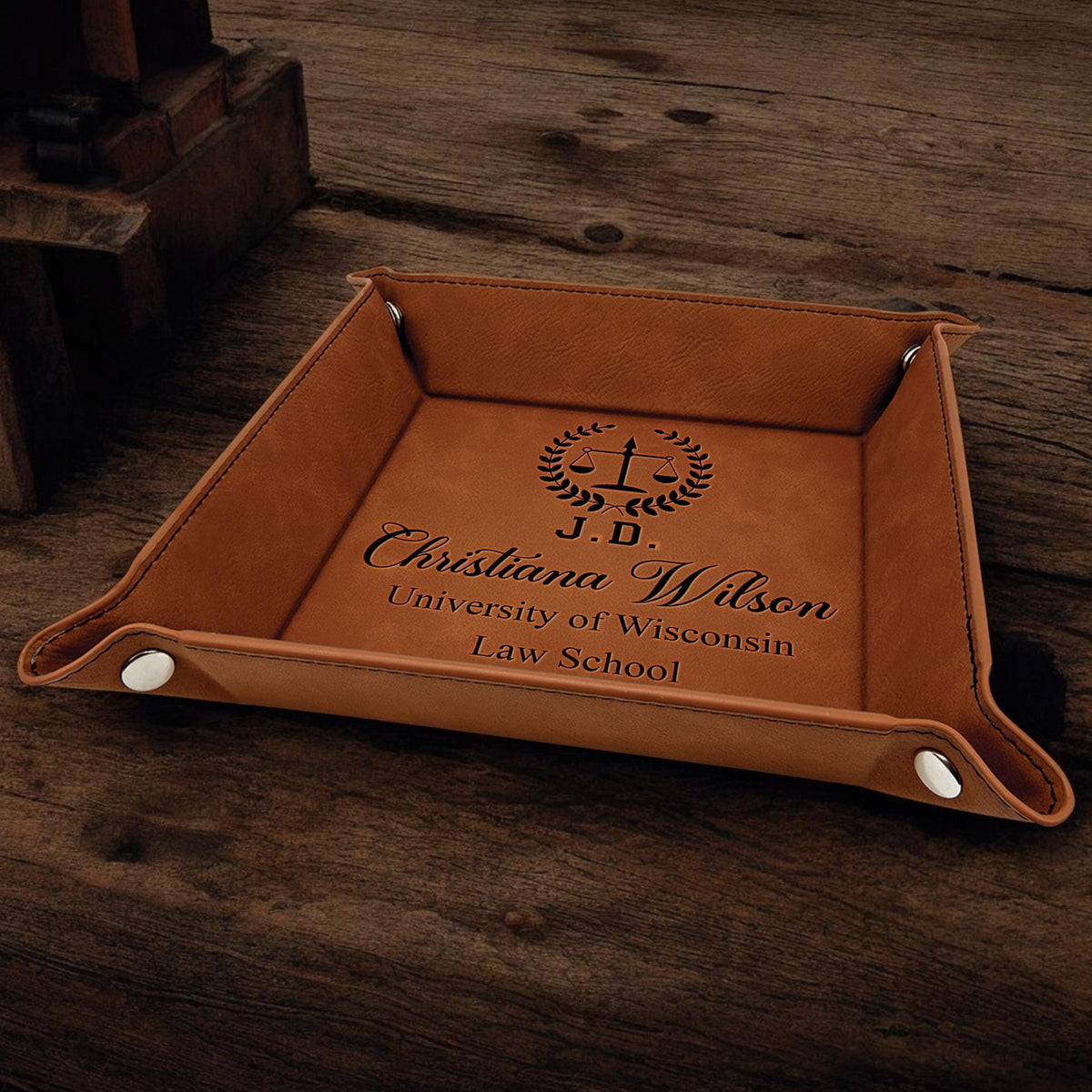 Custom Law Degree Graduation Valet Tray - Personalized Grad Lawyer Gift for Graduates, Class of 2026