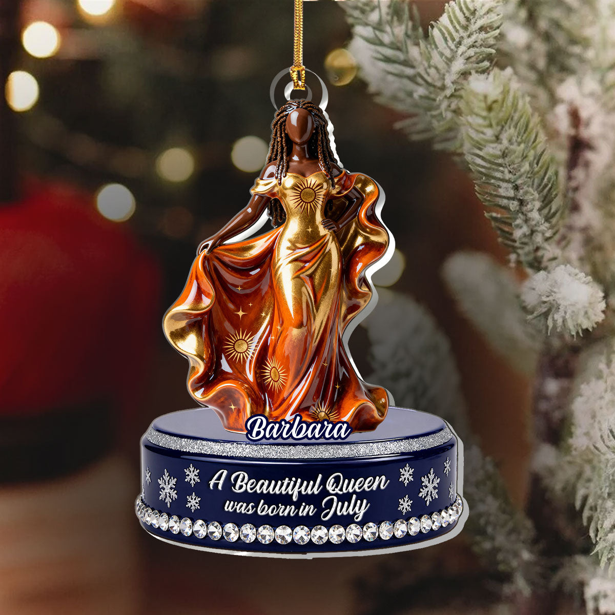 A Beautiful Queen - Personalized Acrylic Ornament - Christmas Gift For Black Sistas, Sisters, Friends