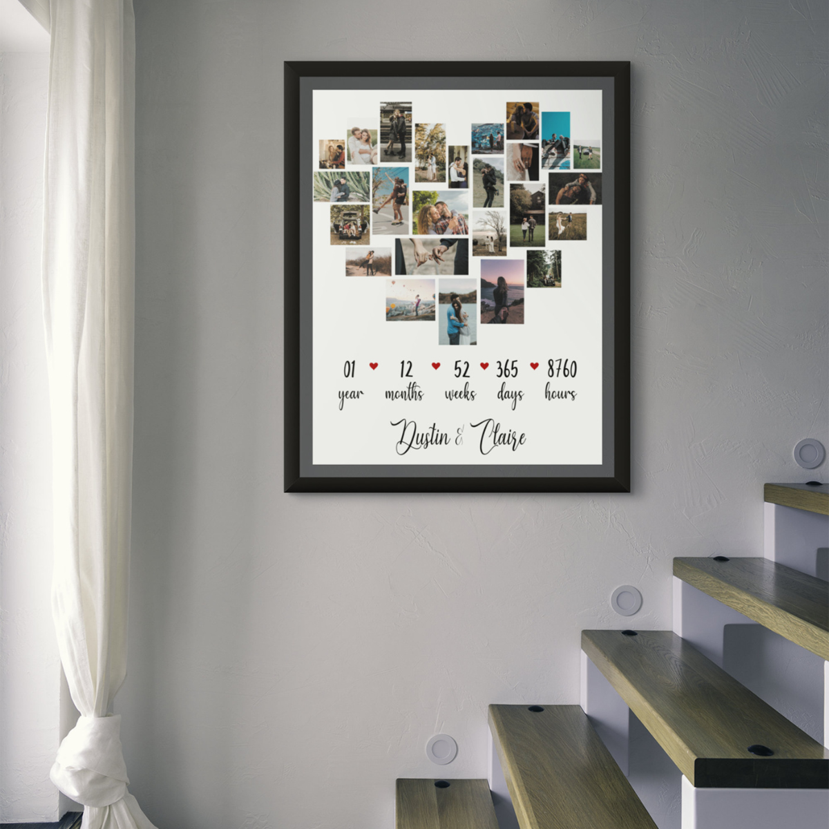 Custom First Anniversary Collage Canvas, 1 Year Anniversary Gift, First Year Together, One Year Down, One Year Anniversary Gift