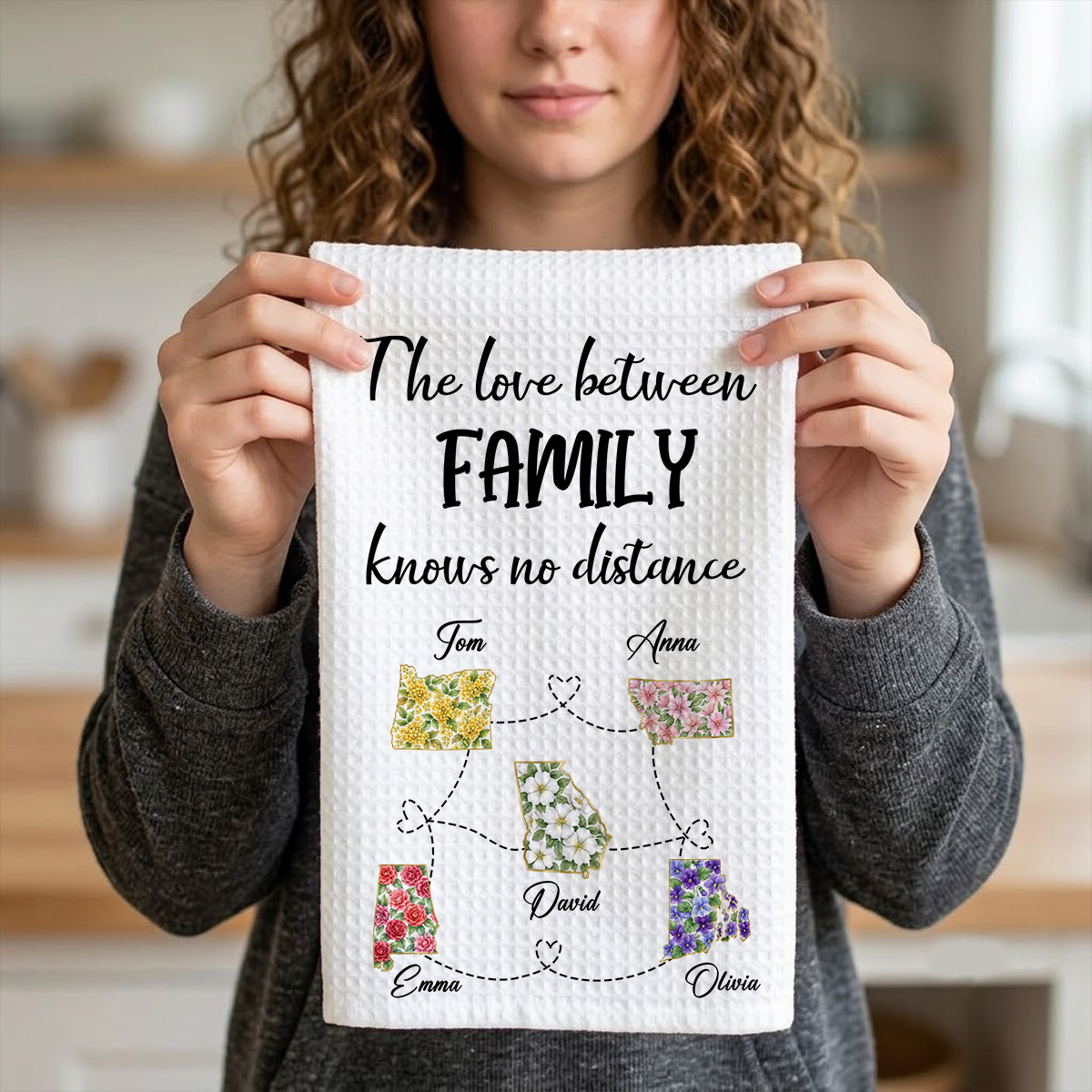 The Love Between Family - Personalized Kitchen Towel, Gift For Sisters