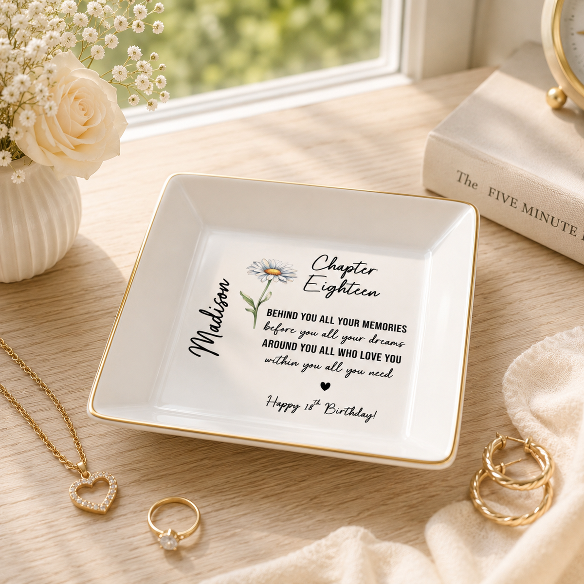 18th Birthday Gift For Her, Personalized 18 Birthday Ring Dish, 18th Birthday Gift Daughter Niece Sister