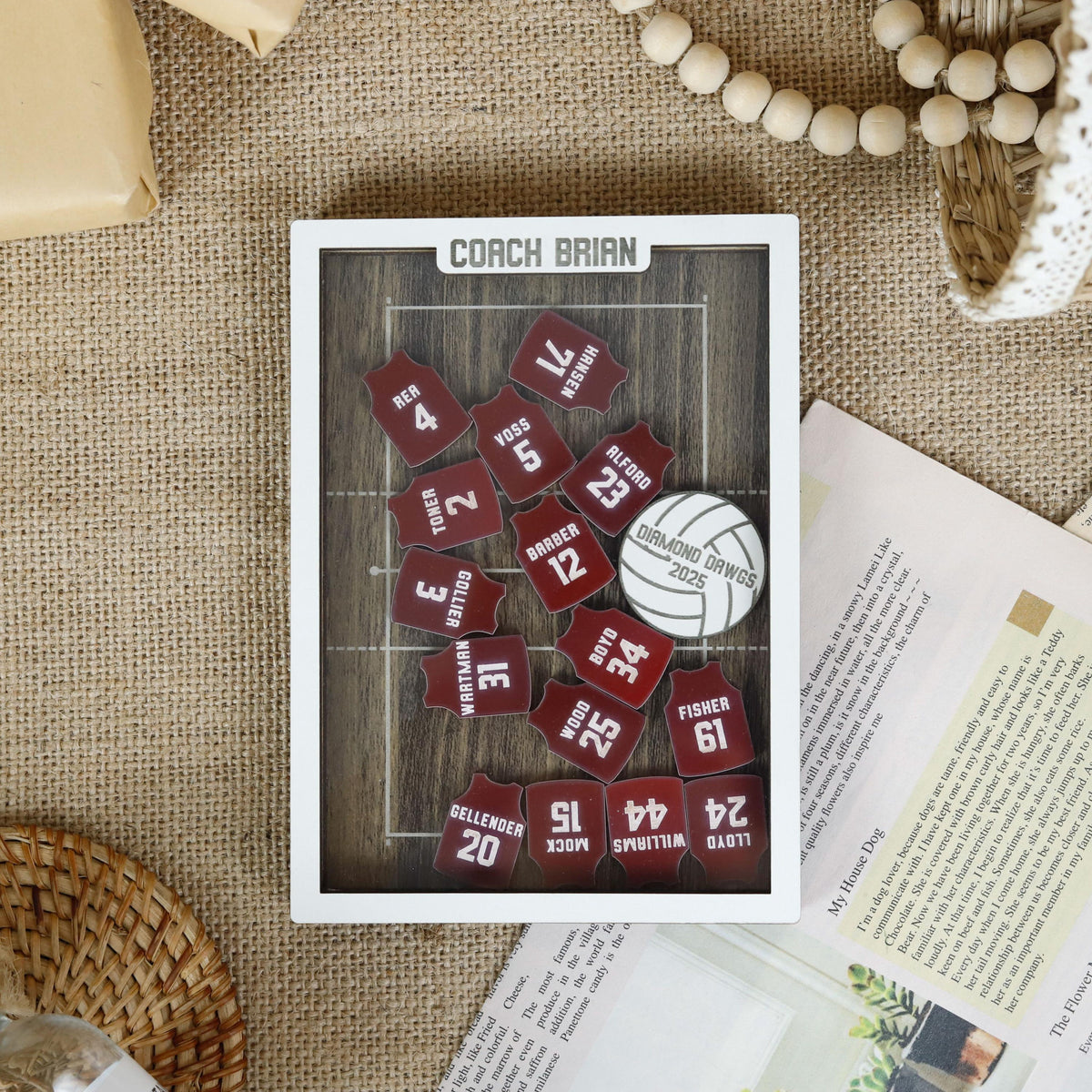 Volleyball Fridge Magnetic Photo Frame, Volleyball Shaker, Personalized Volleyball Senior Keepsake, Magnet Picture Frame for Coach Manager