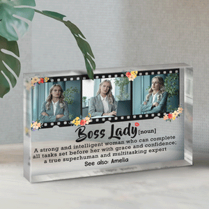 Boss Lady Definition - Personalized Acrylic Plaque - Boss Gift For Women, Gift For Female Manager, Boss Lady Gifts