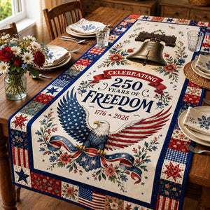 USA 250th Anniversary Table Runner, Patriotic America 1776-2026 Table Decor, Independence Day Dining Table Runner, Americana Home Decoration