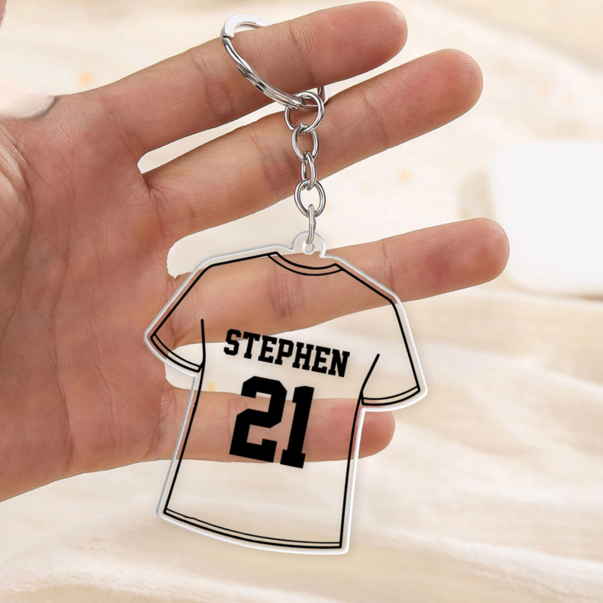 Personalized Soccer Keychain For Dad, Custom Kids Name Soccer Acrylic Keychain, Father's Day Gifts, Keychain Gift for Dad, Boyfriend Gift