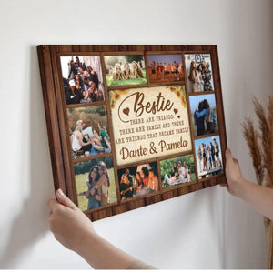 Personalized Canvas Prints, Custom Photo, Bestie Photo Collage, Best Friend Gift, Bestie Gift, There Are Friends Became Family