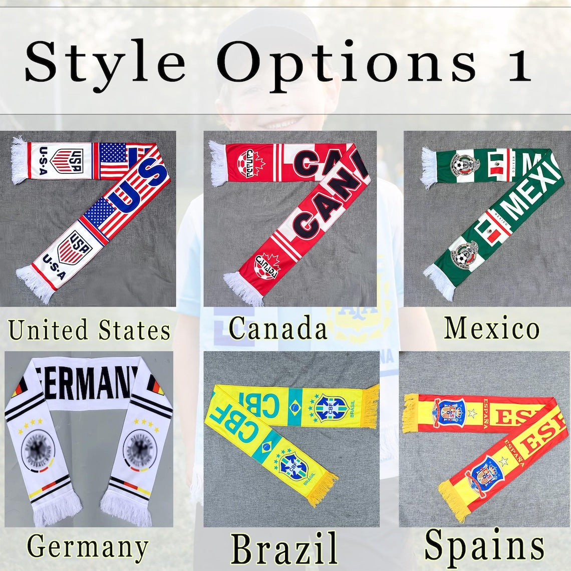 Custom USA Football World Cup Scarf, Football Fan Souvenir, 2026 Soccer Accessory