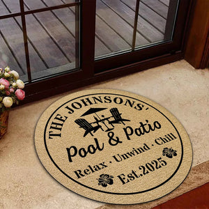 Welcome To Our Backyard Oasis - Personalized Custom Doormat - Summer Gift For Family, Backyard Decoration