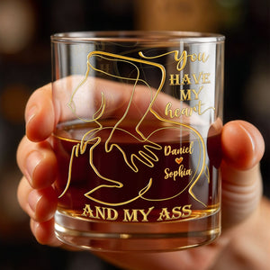 You Have My Heart - Personalized Whiskey Glass - Gift For Boyfriend, Husband, Valentine's Day Gift