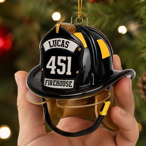 Firefighter Helmet 2D Flat Printed - Personalized Acrylic Ornament - Gift For Firefighter