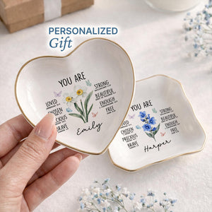 Personalized Christian Jewelry Dish | Custom Bible Verse Ring Tray | Faith Affirmation Plate | Religious Gift for Her